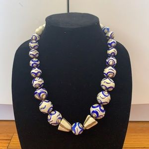 Blue and white necklace